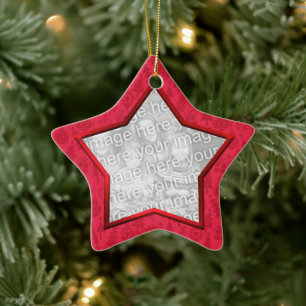 Ornement Étoile En Céramique Photo de l'étoile décorative de Noël rouge