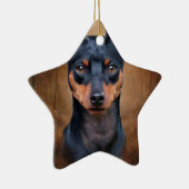Ornement Étoile En Céramique Pinscher miniature (Droite)