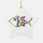 Ornement Étoile En Céramique Poisson Abstrait (Devant)