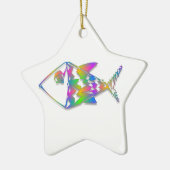 Ornement Étoile En Céramique Poisson Abstrait (Gauche)