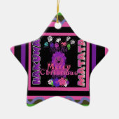 Ornement Étoile En Céramique Purple Baby Simba Joyeux Noël Collection (Devant)