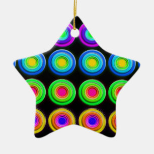 Ornement Étoile En Céramique Radiographie du Colorful