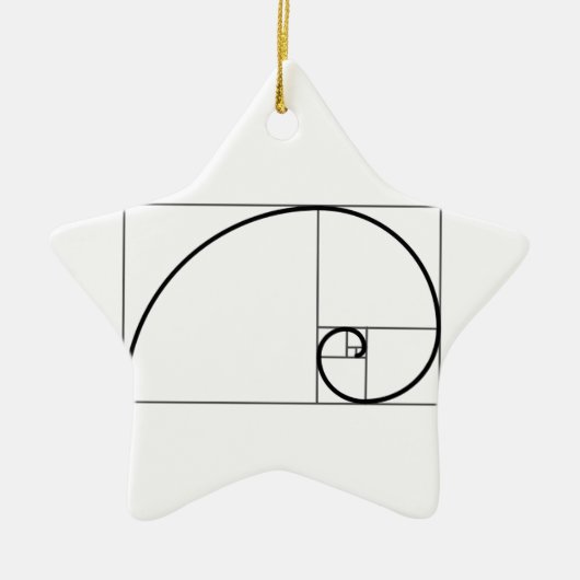 Ornement Étoile En Céramique Rapport de Fibonacci (Devant)