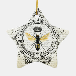 Ornement Étoile En Céramique Reine des abeilles française VINTAGE MODERNE
