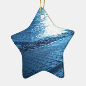 Ornement Étoile En Céramique Rive mer, Sérénité Bleue Nature Photo (Gauche)