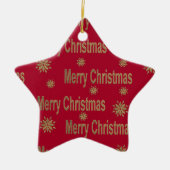 Ornement Étoile En Céramique Salutation de Noël (Devant)