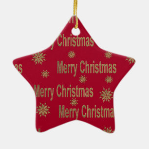 Ornement Étoile En Céramique Salutation de Noël