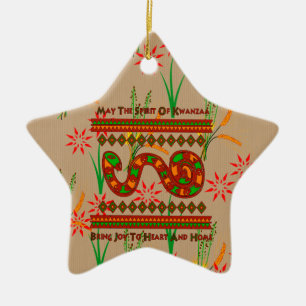Ornement Étoile En Céramique Serpent de Kwanzaa