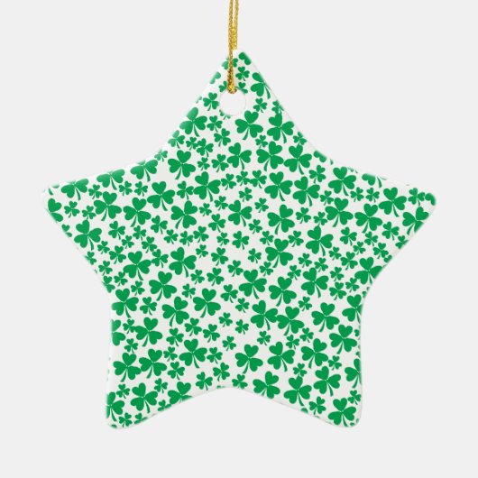 Ornement Étoile En Céramique Shamrocks multiples (Devant)