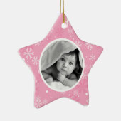 Ornement Étoile En Céramique Snowflakes Motif Photo Noël (Droite)