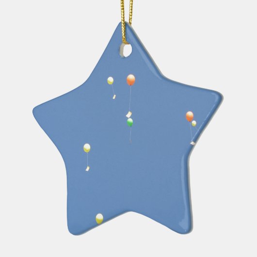 Ornement Étoile En Céramique Souhaitez des ballons dans le ciel bleu (Gauche)
