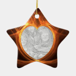 Ornement Étoile En Céramique Souvenir orange flamboyant d'obtention du diplôme