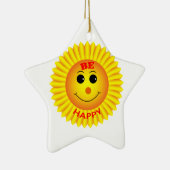 Ornement Étoile En Céramique Soyez heureux (Droite)