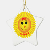 Ornement Étoile En Céramique Soyez heureux (Gauche)