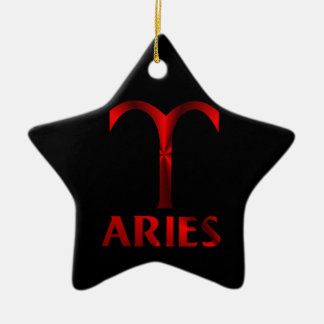 Ornement Étoile En Céramique Symbole rouge d'horoscope de Bélier