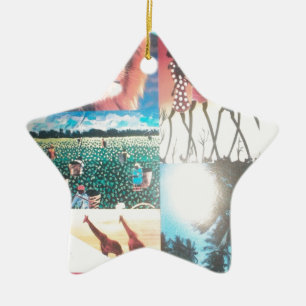 Ornement Étoile En Céramique Tapisserie kenyane : Faune, culture et plage côtiè