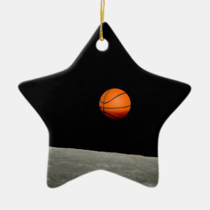 Ornement Étoile En Céramique terrain de basket de l'univers lune