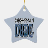 Ornement Étoile En Céramique TYPE de dobermann (Dos)