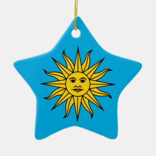 Ornement Étoile En Céramique Uruguay Sol de Mayo