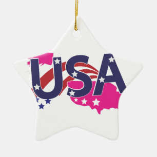 ORNEMENT ÉTOILE EN CÉRAMIQUE USA