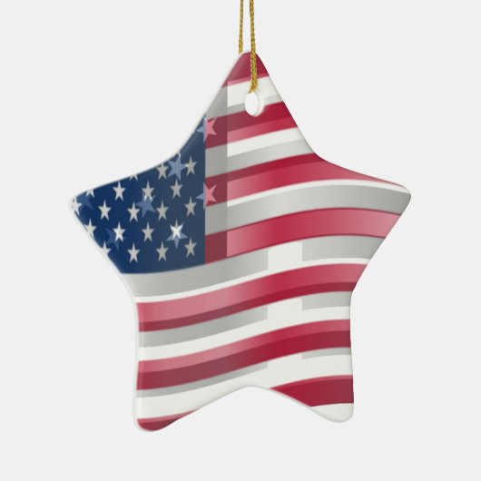 Ornement Étoile En Céramique USA Unites : Stripes & Stars en Gras Design (Droite)