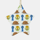 Ornement Étoile En Céramique Vainqueur Dîner de poulet Motif (Droite)