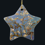 Ornement Étoile En Céramique Van Gogh Almond Blossom<br><div class="desc">Vincent Van Gogh Série de peinture nature - Fleur d'amandes dans les tons bleus</div>