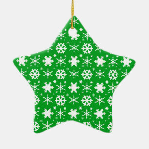 Ornement Étoile En Céramique Vert snowflèches