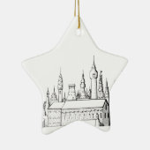 Ornement Étoile En Céramique ville fabuleuse . artwork . noir et blanc (Droite)