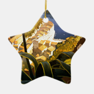 Ornement Étoile En Céramique Vintage Portofino Italie
