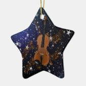 Ornement Étoile En Céramique Violon sur Starry Sky (Gauche)