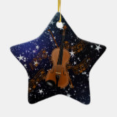 Ornement Étoile En Céramique Violon sur Starry Sky (Dos)