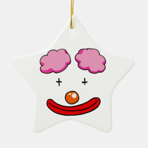 Ornement Étoile En Céramique Visage drôle de clown