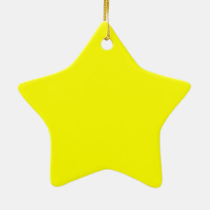 Ornement Étoile En Céramique Vrai Jaune Fluo Delight Decor Prêt à Customiser