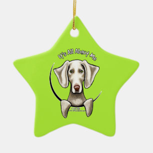 Ornement Étoile En Céramique Weimaraner IAAM