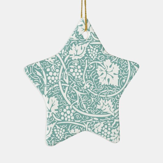 Ornement Étoile En Céramique William Morris Grape Motif Turquoise Turquoise (Droite)