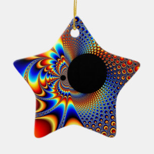 Ornement Étoile En Céramique YinYang BigBang Fractal Noël