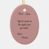 Ornement fait maison de cuisine de tarte aux (Dos)