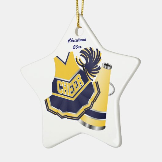 Ornement fait sur commande Cheerleading bleu et (Gauche)