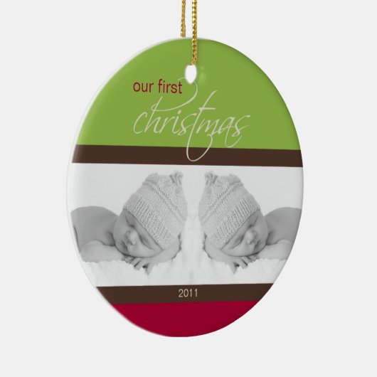 Ornement fait sur commande de ęr Noël de jumeaux (Droite)