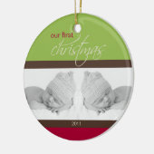 Ornement fait sur commande de ęr Noël de jumeaux (Gauche)