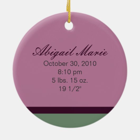 Ornement fait sur commande de ęr Noël du bébé (Dos)