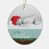 Ornement fait sur commande de ęr Noël du bébé (Gauche)