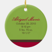 Ornement fait sur commande de ęr Noël du bébé (Dos)