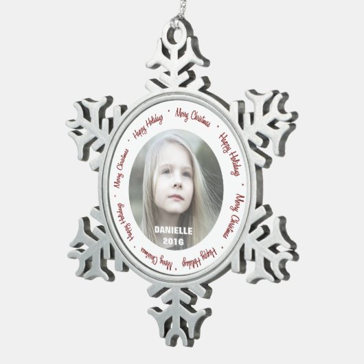 Ornement fait sur commande de flocon de neige (Vue impression)