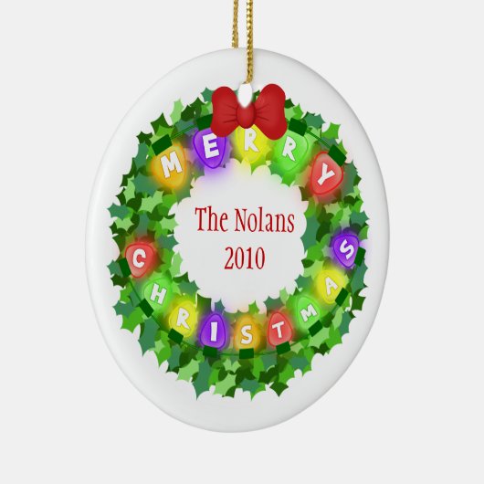Ornement fait sur commande de Noël de nom et (Droite)