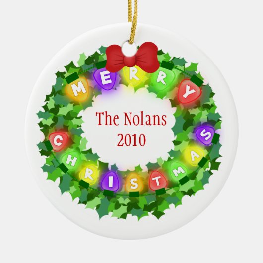 Ornement fait sur commande de Noël de nom et (Devant)
