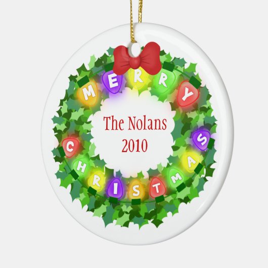 Ornement fait sur commande de Noël de nom et (Gauche)