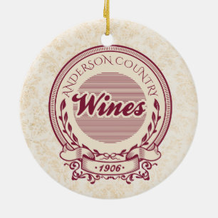 Ornement fait sur commande de Noël de vin de nom