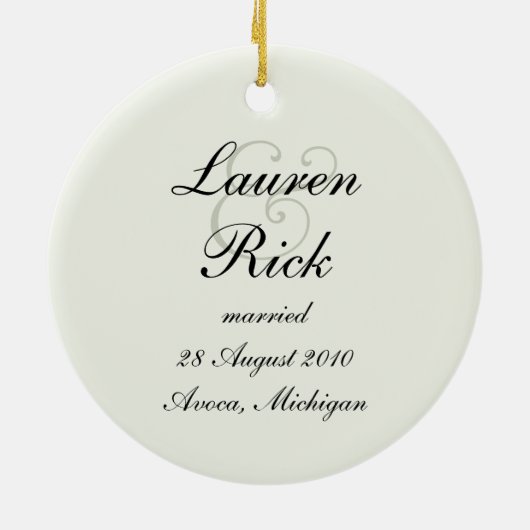 Ornement fait sur commande de photo de mariage - (Dos)